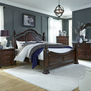 Liberty Furniture 737-BR-QPSDMCN Queen Poster Bed, Dresser & Mirror, Chest, Night Stand