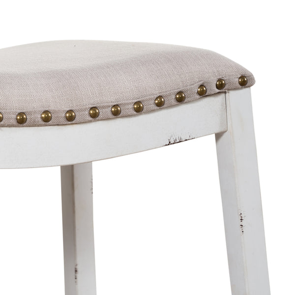 Liberty Furniture 179-B000124-AW Backless Uph Counter Chair- Antique White