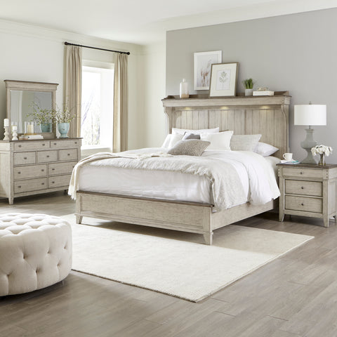 Liberty Furniture 457-BR-QMTDMN Queen Mantle Bed, Dresser & Mirror, Night Stand