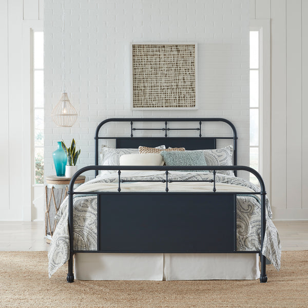 Liberty Furniture 179-BR13HFR-N Queen Metal Bed- Navy