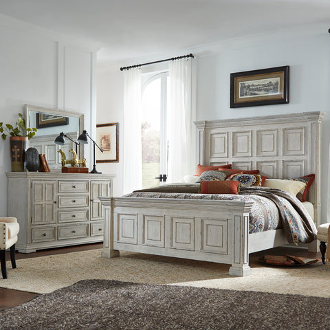 Liberty Furniture 361W-BR-KPBDM King Panel Bed, Dresser & Mirror