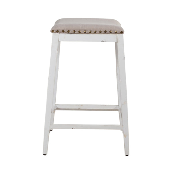 Liberty Furniture 179-B000124-AW Backless Uph Counter Chair- Antique White