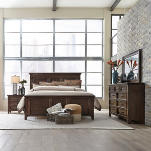 Liberty Furniture 184-BR-KPBDMN King Panel Bed, Dresser & Mirror, Night Stand