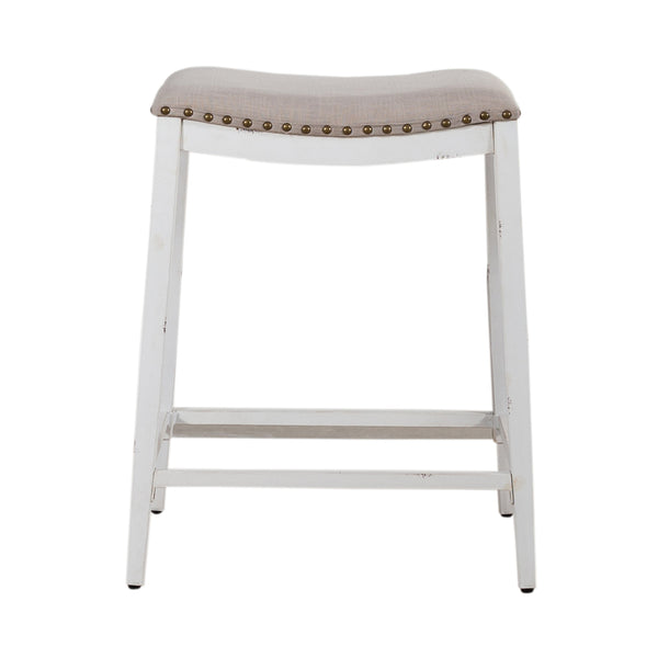 Liberty Furniture 179-B000124-AW Backless Uph Counter Chair- Antique White
