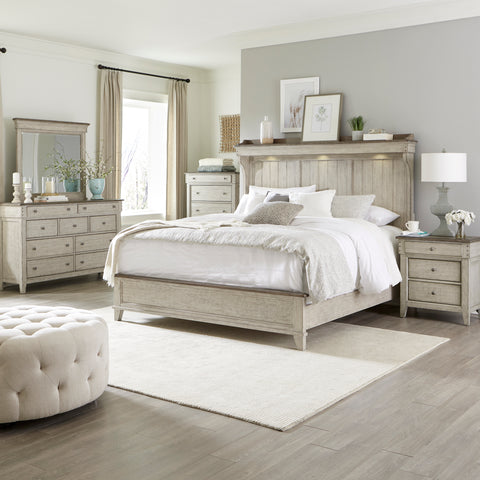 Liberty Furniture 457-BR-KMTDMCN King Mantle Bed, Dresser & Mirror, Chest, Night Stand