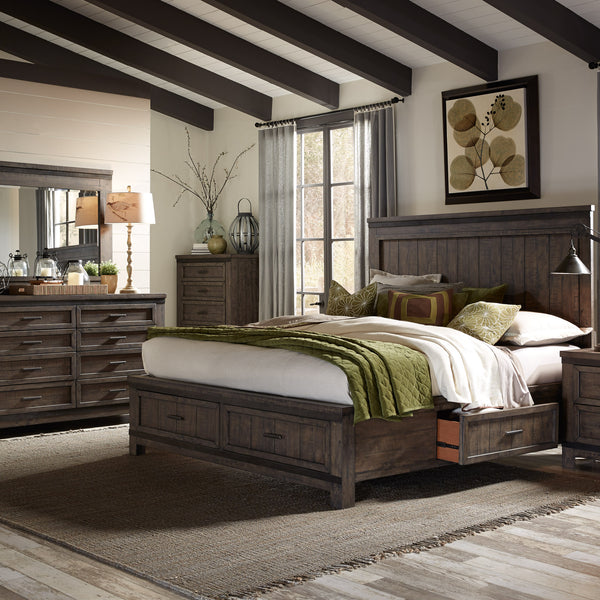 Liberty Furniture 759-BR-K2SDMC King Two Sided Storage Bed, Dresser & Mirror, Chest