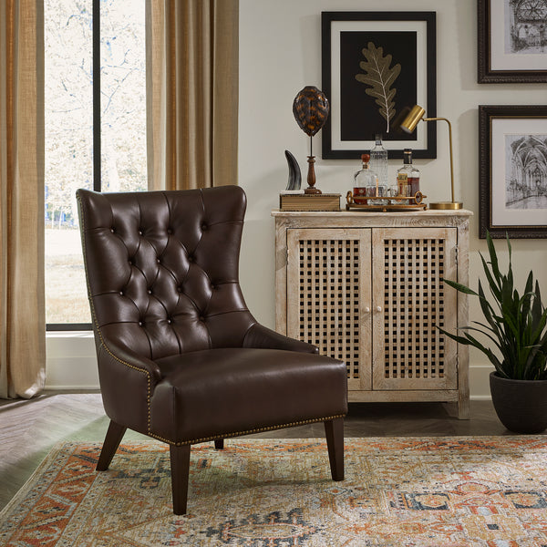 Liberty Furniture 710-ACH15-BR-L Leather Accent Chair - Brown