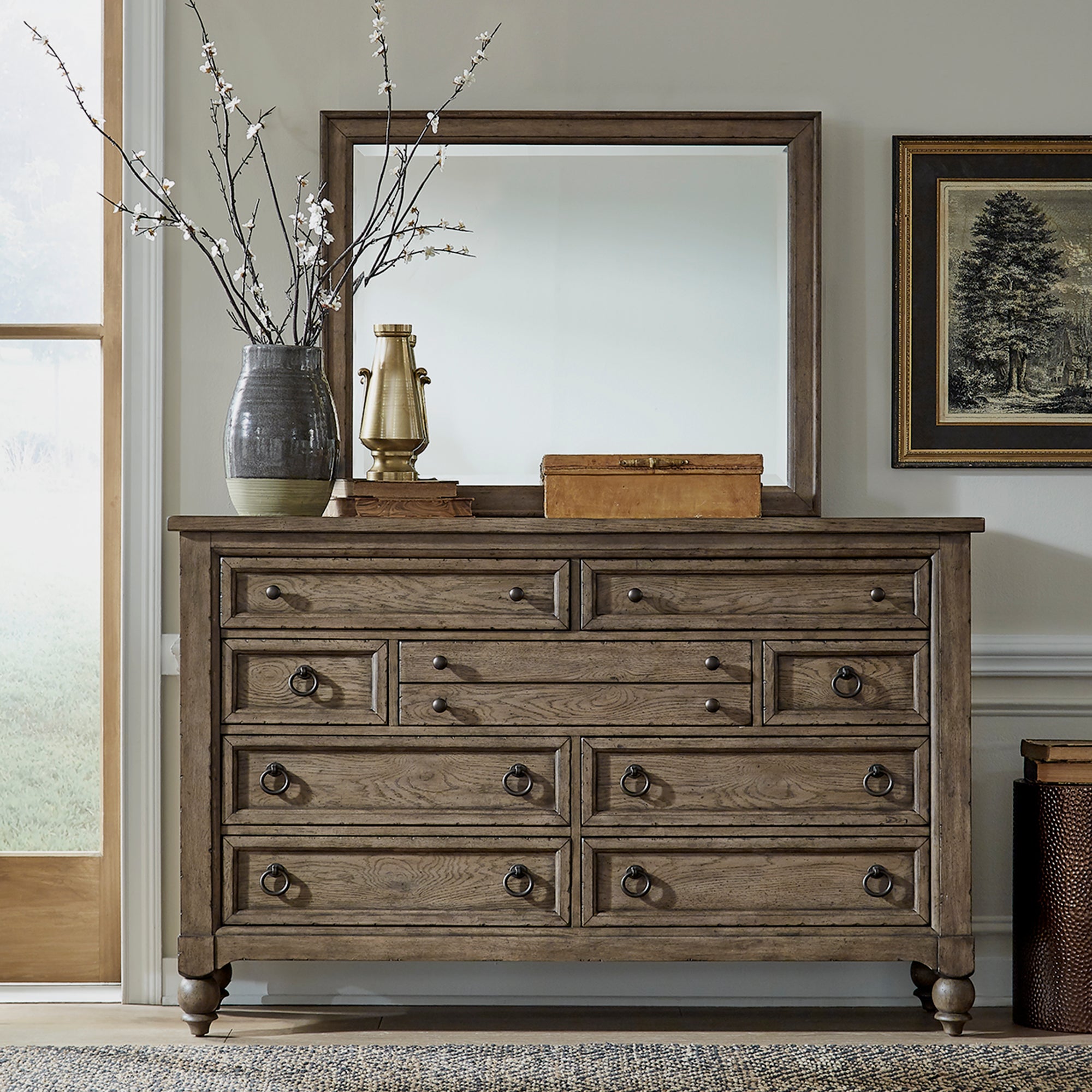 Liberty Furniture 615-BR-DM Dresser & Mirror