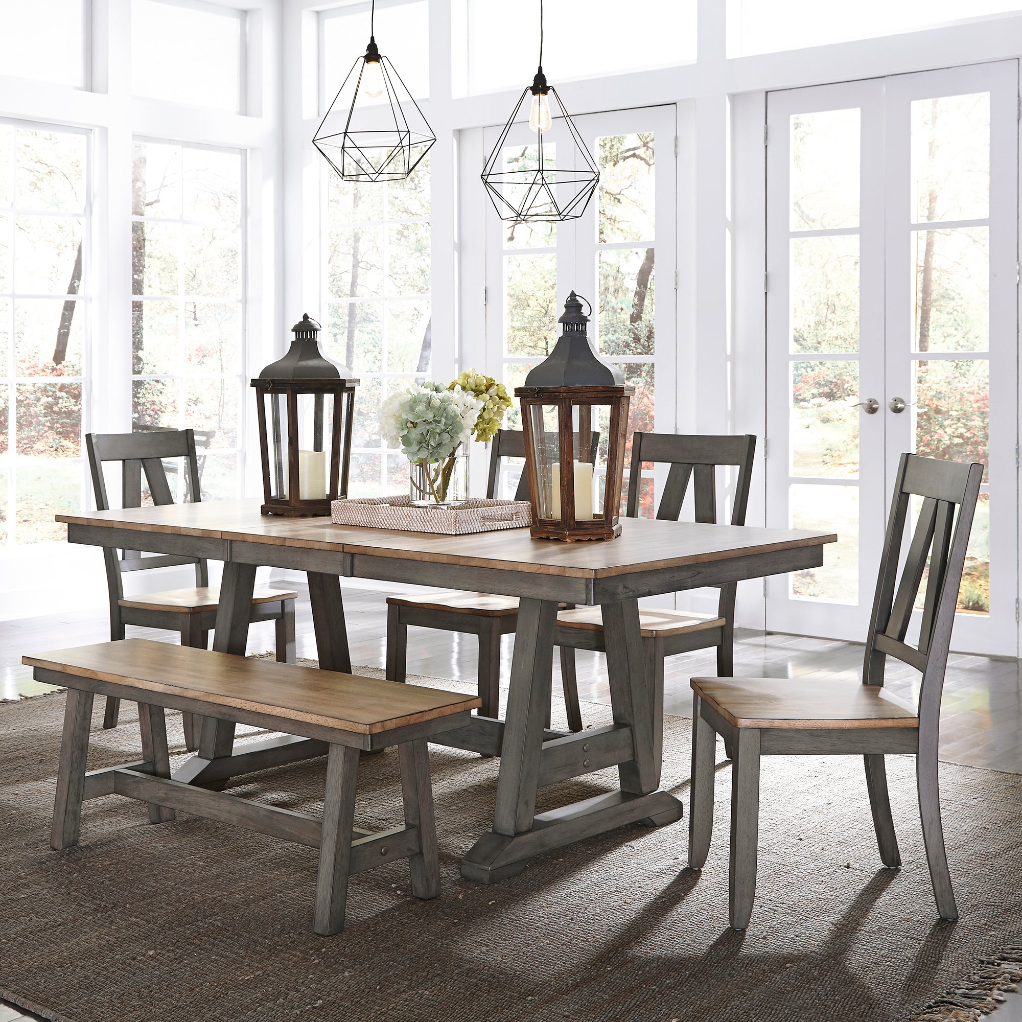 Liberty Furniture A62-CD-6TRS 6 Piece Trestle Table Set