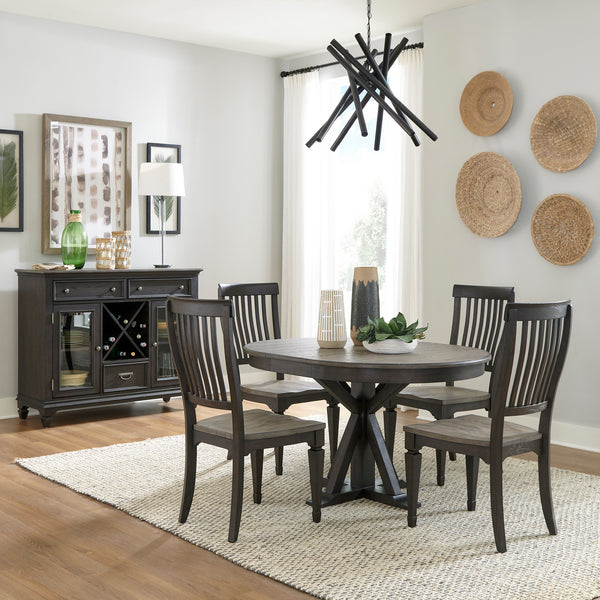 Liberty Furniture 417B-DR-5PDS 5 Piece Pedestal Table Set
