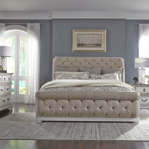 Liberty Furniture 520-BR-KUSLDMN King Uph Sleigh Bed, Dresser & Mirror, Night Stand
