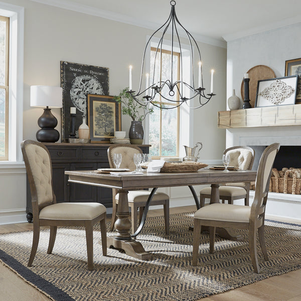 Liberty Furniture 615-DR-O5TRS Optional 5 Piece Trestle Table Set
